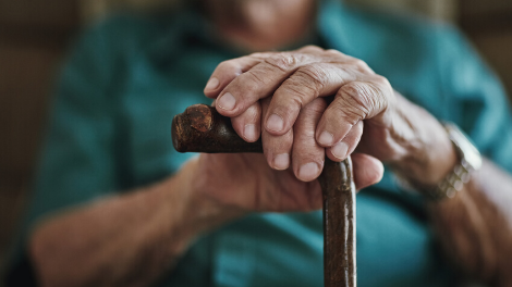 Stock image of old hands