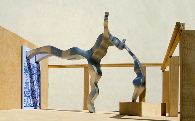 Artist Tony Pankiw's 'Ecstasy - A Rebirth' community sculpture concept design mimics a diving and swimming figure.