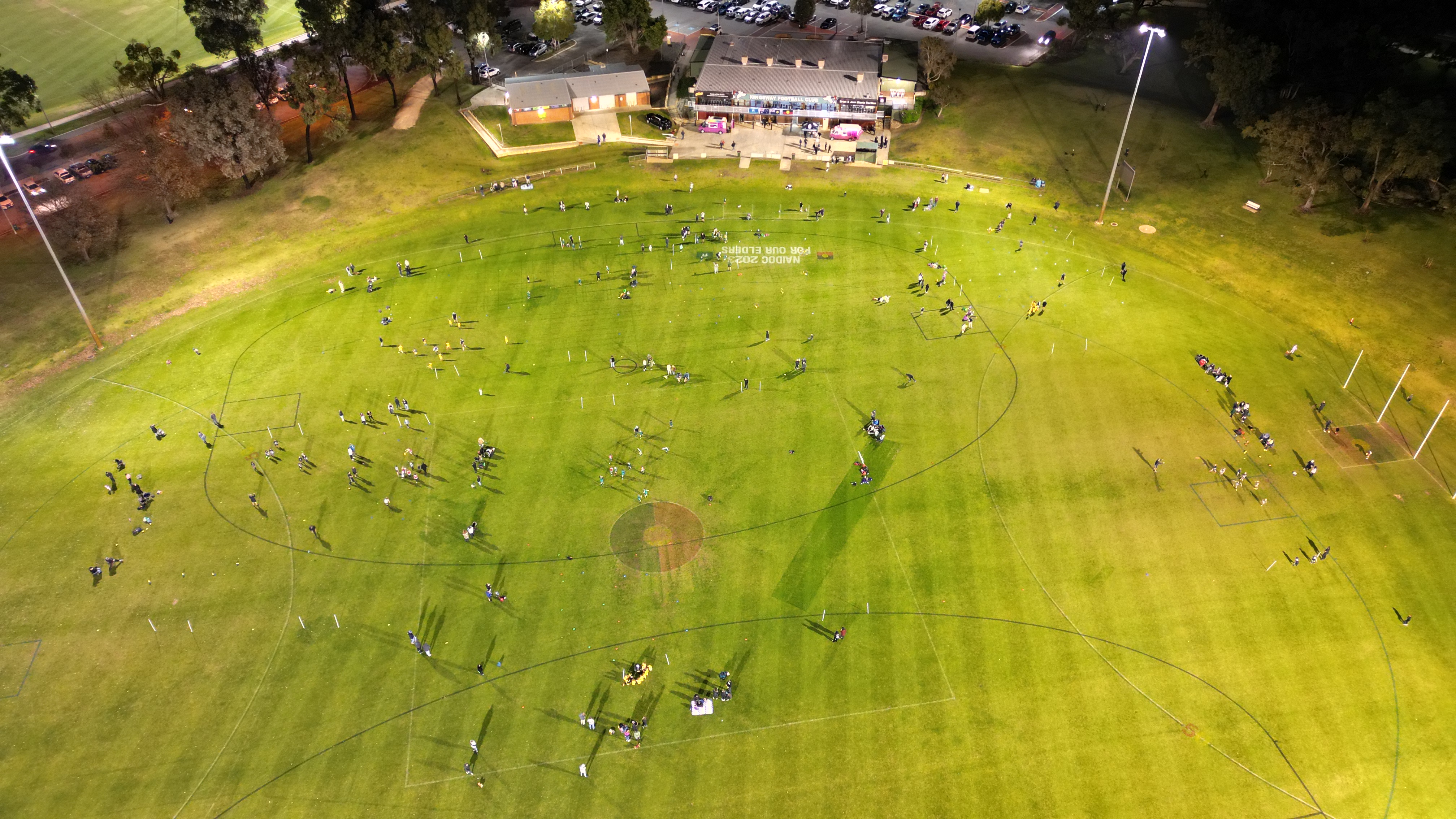 Football field drone image of Kingsway Football and Sporting Club