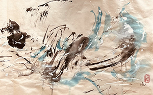 Art created with bamboo brush