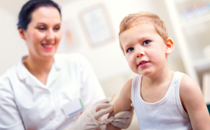 Child getting vaccine