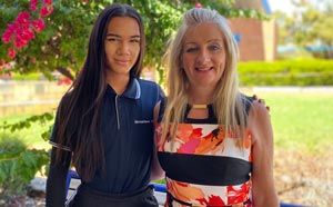 Kyan Burt and Mayor Tracey Roberts