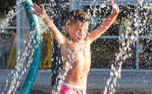 Child playing in water
