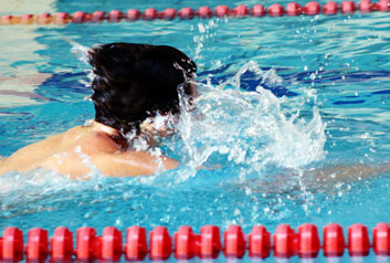 Person in swimming pool