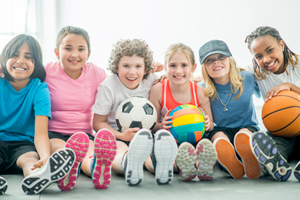 Children playing sport.