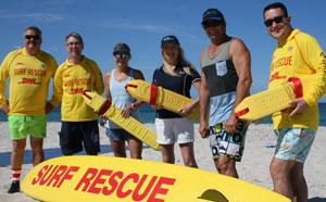 Mayor Roberts and members of Alkimos/Quinns Mindarie surf lifesaving club.
