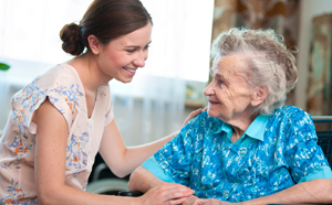 Carer with elderly lady