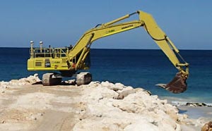 Excavation works at beach