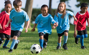 Children playing football