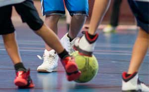 Children playing football