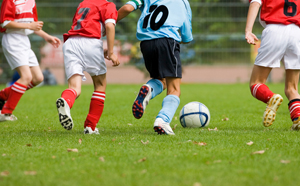 Children playing football