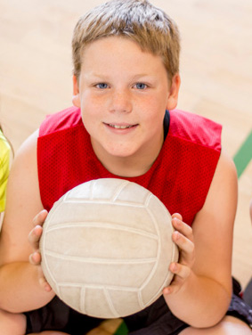Boy with football