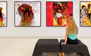 Person viewing art