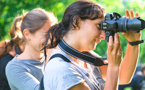 Young people doing photography