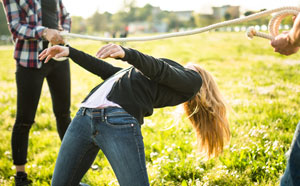 Girl doing limbo dancing