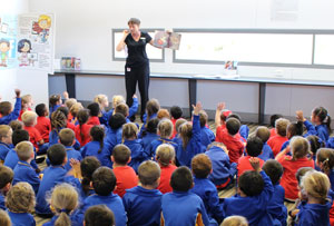 Children in a library