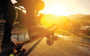 Skating with sunset