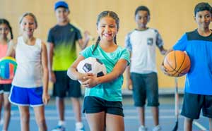 Children playing sports