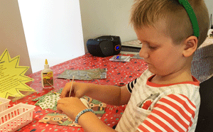Child doing crafts