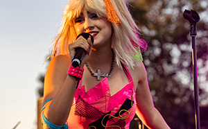Girl singing on stage