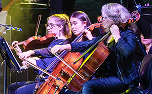 People playing instruments in an orchestra