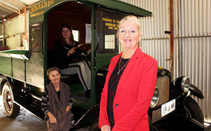 Mayor Roberts with vintage truck.