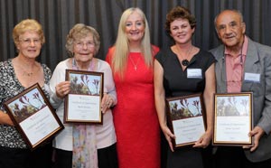 Judy Prince, Ruth Horsley, Mayor Tracey Roberts, Denise Cockill and Nasser Gamali.