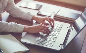 Woman using computer