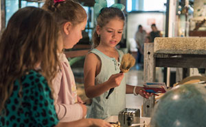 Children viewing objects in museum