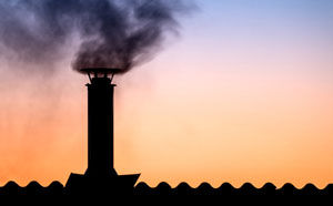 Chimney emitting smoke.