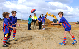 Children playing football