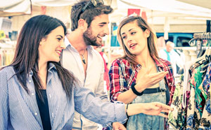 Teenagers shopping