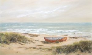 Boat on Beach, Rita Peters. Acquired 1950, Pastel