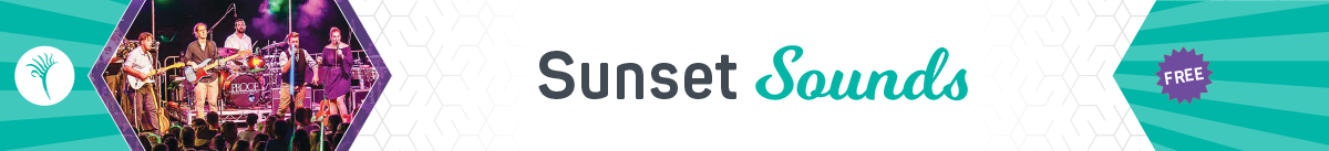 Banner promoting Sunset Sounds event