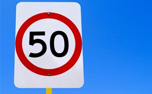 50km/hr speed limit sign