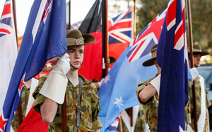 Soldiers on ANZAC Day