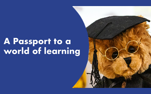 Teddy bear wearing university mortar