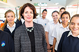 Carol Strauss with Ashdale Secondary College students