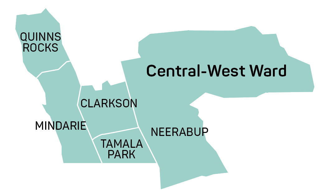 Map of Central-West Ward and suburbs