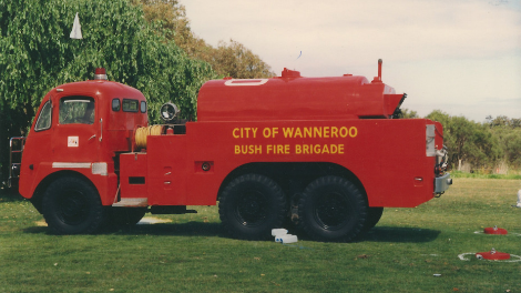 A photograph of the Thornycroft Fire Truck during operation.