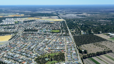 Aerial photography of Banksia Grove.