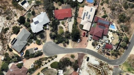 An aerial photograph of Old Quinns Rocks.