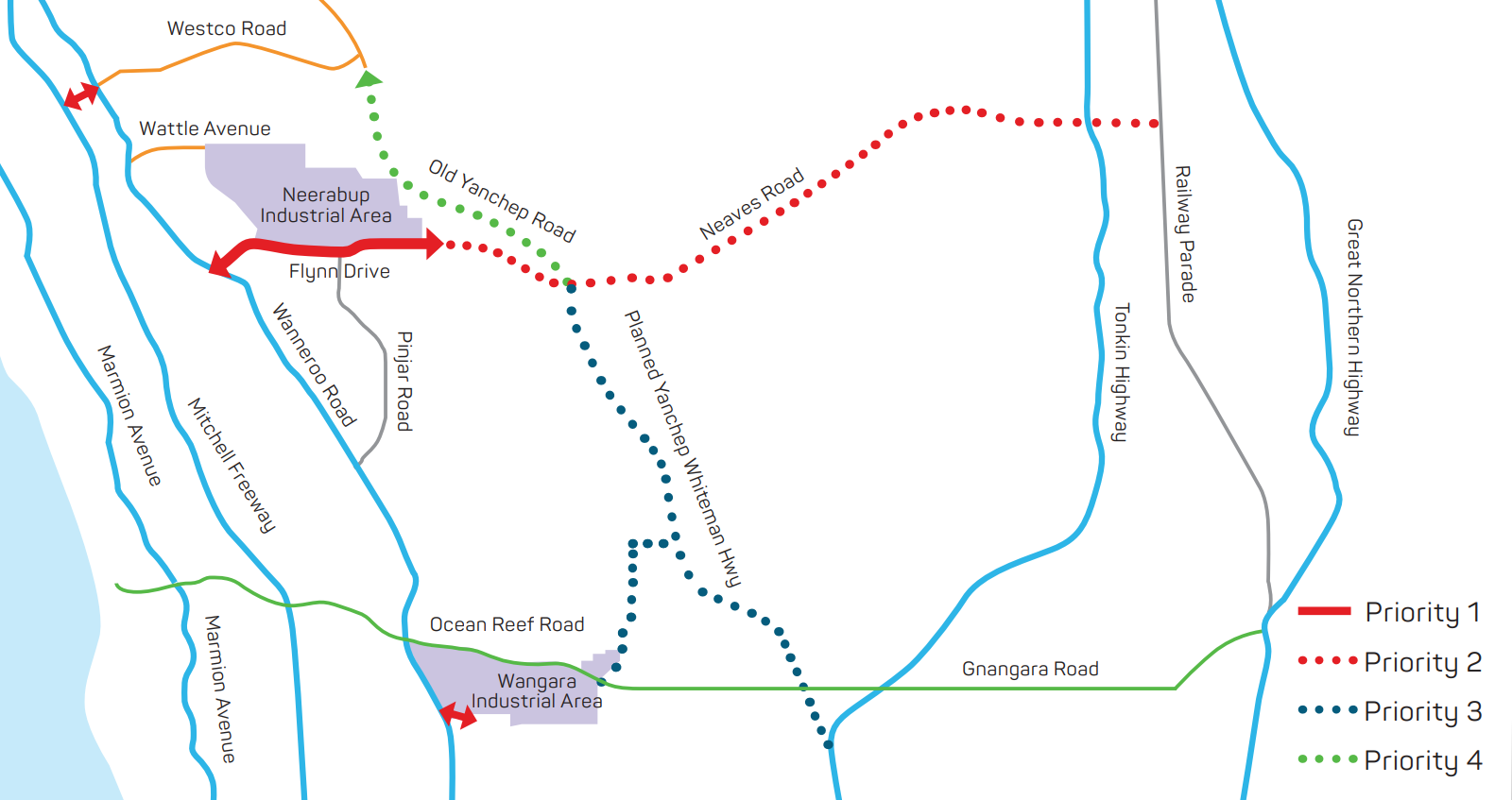 Map of freight network Wanneroo