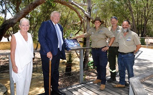 Wanneroo Mayor Tracey Roberts, WA Governor, the Honourable Kim Beazley and park Rangers at Yanchep National Park.