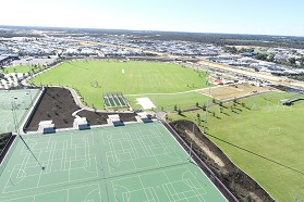 Aerial view of Halesworth Park.