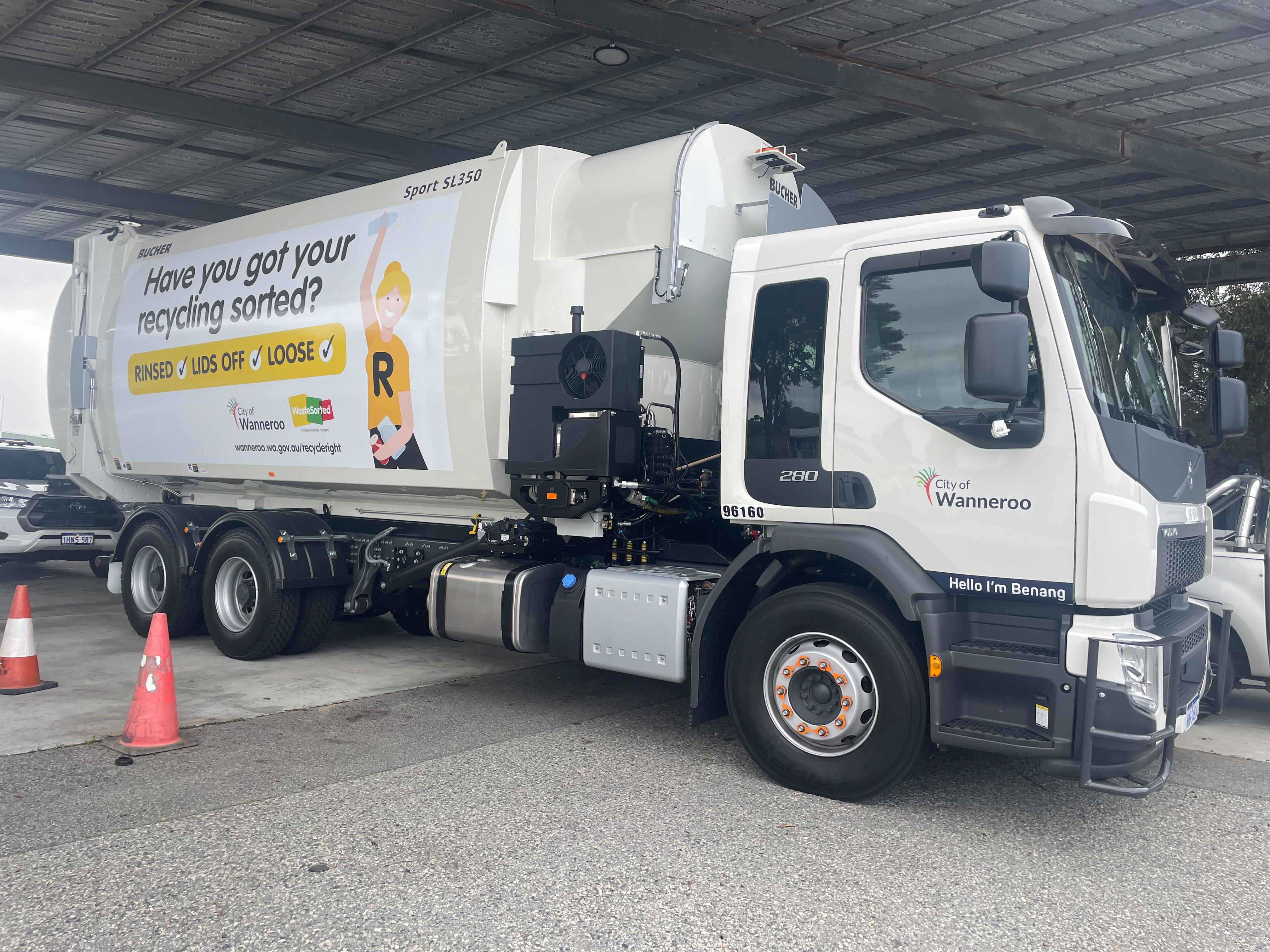 City of Wanneroo Recycling Truck at the operations centre 