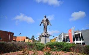 Sculpture in roundabout in Wanneroo City Centre