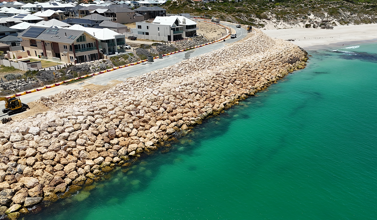 View of breakwater works