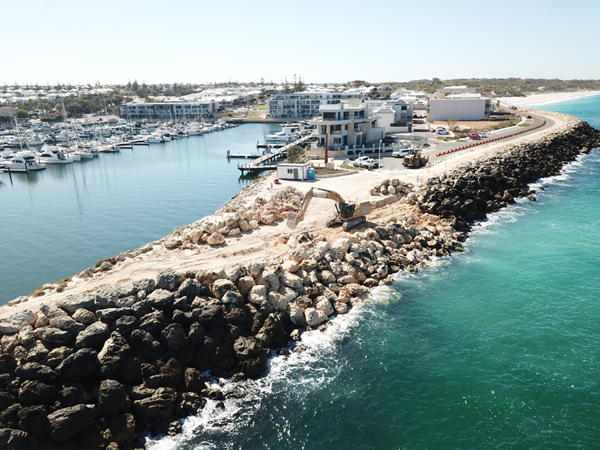 Maintenance works on Mindarie Breakwater