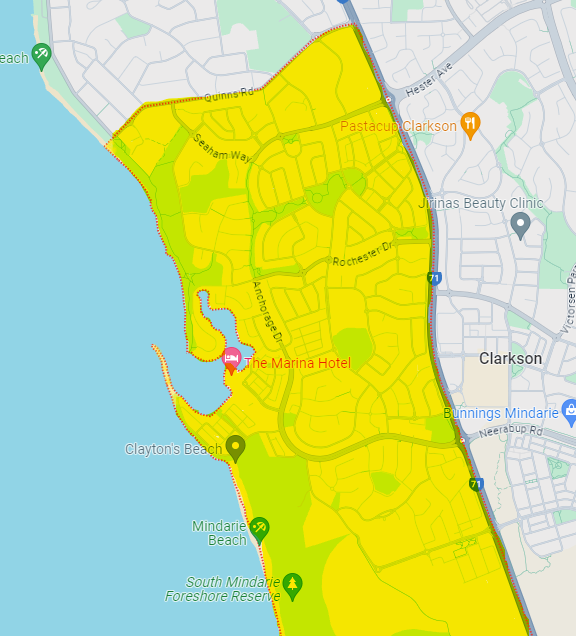 Mindarie collection change map